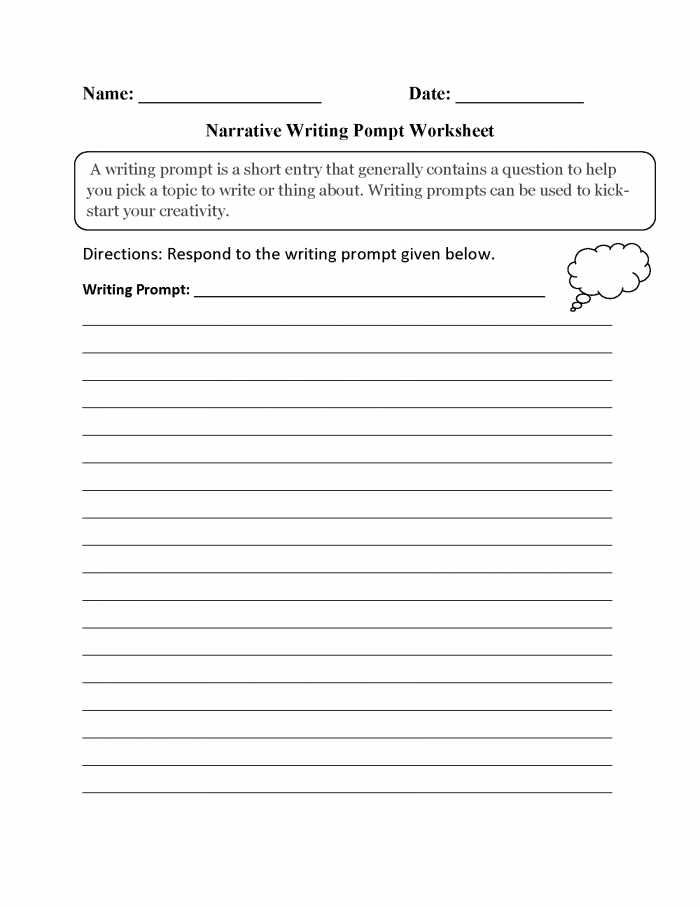 First grade students engaged in narrative writing with a personal prompt worksheet