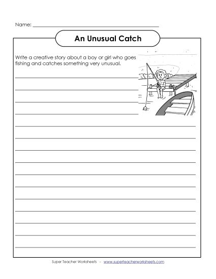 First grade students engaging with a narrative writing prompt worksheet