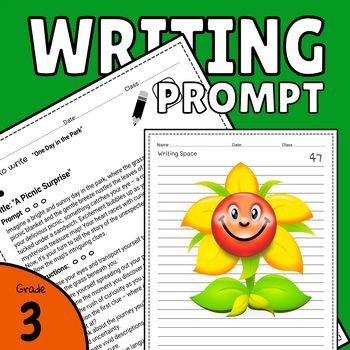 First grade student narrative writing prompt worksheet featuring a personal story exercise