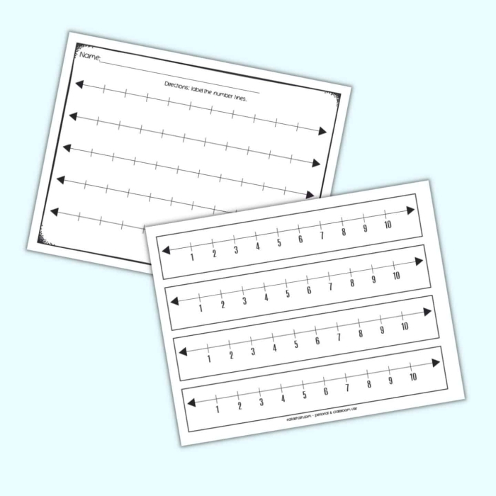 First grade number line 1 to 20 worksheet for addition and subtraction practice