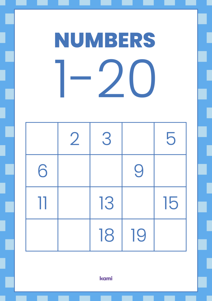 Worksheet for first graders to practice filling in number patterns by 2, 5, and 10