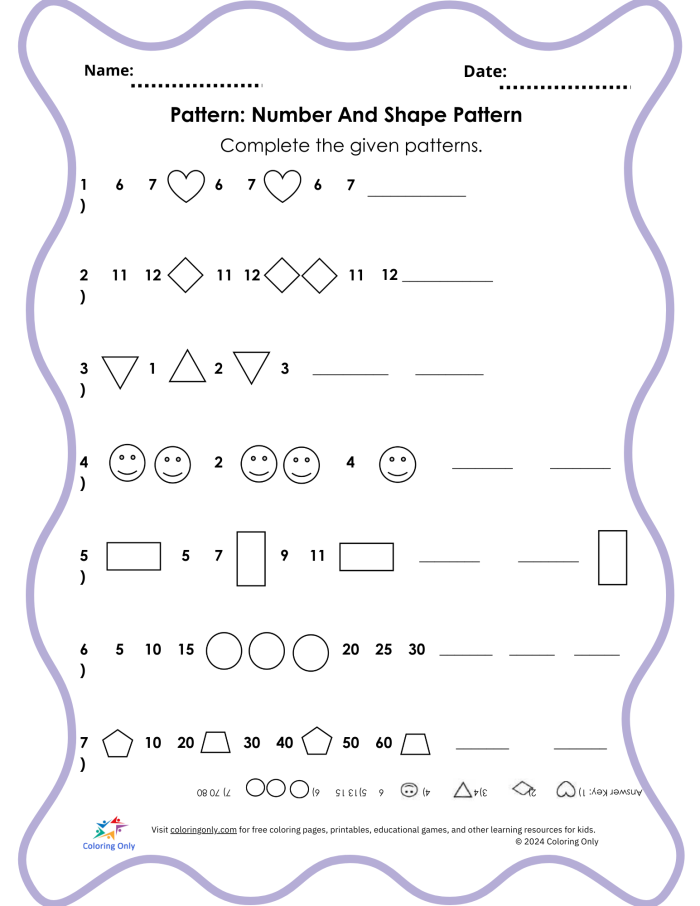 First grade worksheet on number patterns focusing on increments of 2, 5, and 10 for early math skills. Engaging fill-in-the-blank activity to enhance number sense in young learners.