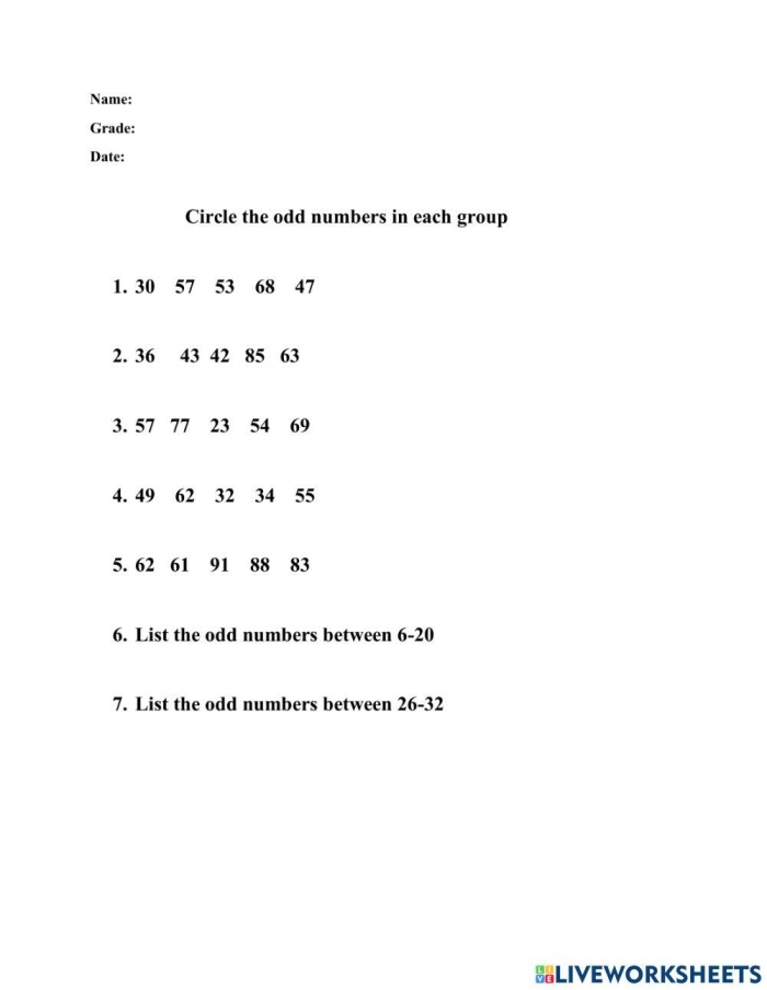Phonics worksheet for First Grade Kids engaging with the Odd Number Gold worksheet, coloring odd numbers to uncover a treasure path. First Grade phonics activity featuring a rainbow leading to gold.
