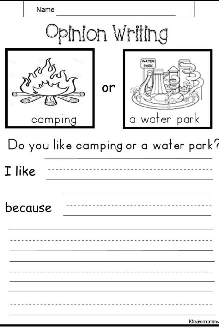 Engaging opinion writing activity for 1st graders to express their favorite games or activities First grade opinion writing worksheet for defending favorites with a fun template