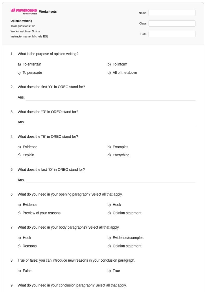 Writing worksheet for First Grade First grade opinion writing worksheet for defending favorites with a template for kids. Engaging exercise for first graders to express their favorite activities or games.