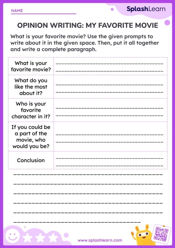 Colorful worksheet for first graders about writing opinions on their favorite ice cream flavors