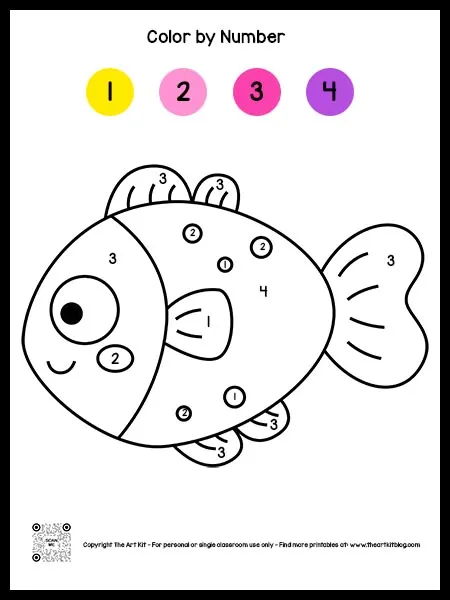 First grade student completing a color-by-number worksheet featuring a cute owl design for math practice