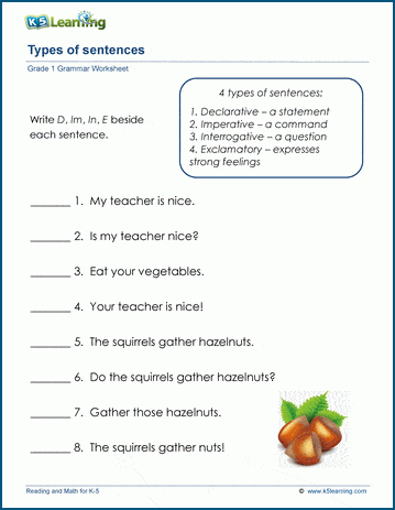First grade student completing a Life Science themed worksheet about identifying the parts of a sentence