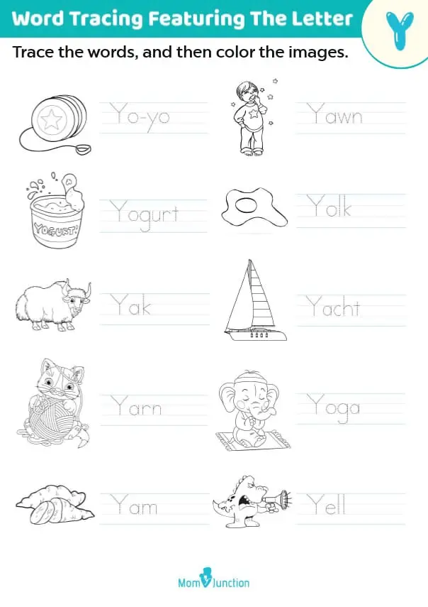 Educational resource for practicing 'y' ending sounds in words for Grade 1 Worksheet featuring words that end in 'y' for first graders learning phonetics