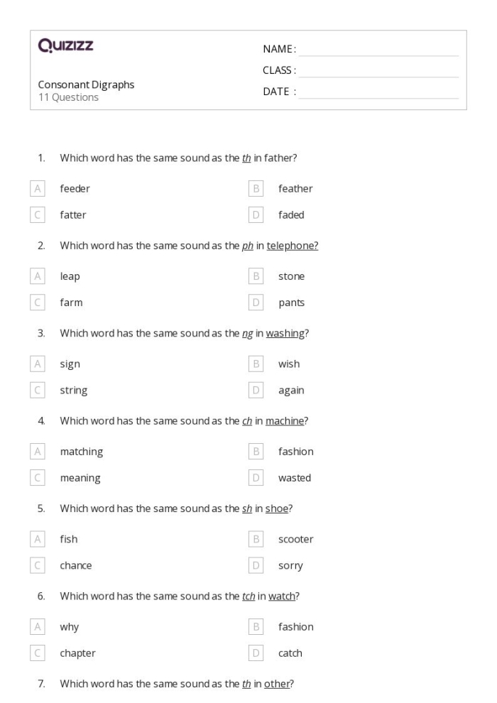 Engaging phonics activity to enhance understanding of word patterns Phonics Practice worksheet focusing on blends and digraphs for first graders