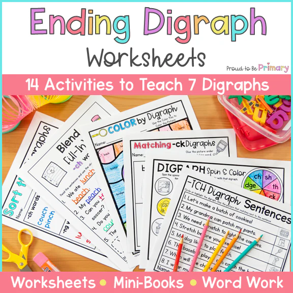 Worksheet featuring words that end with "ck" for phonics practice