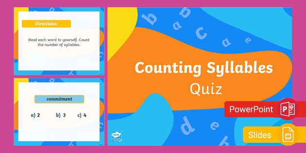 Counting Syllables Part II worksheet with clapping exercise for early learners First grade students clapping and counting syllables in words during a phonics activity