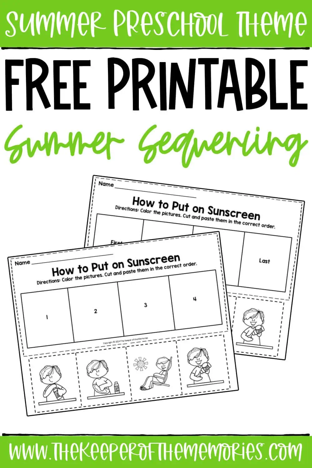 First grade subtraction worksheet featuring a mixed up picture story for students to sequence