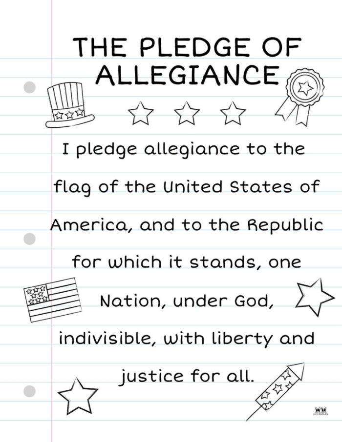 Engaging fill-in-the-blank worksheet for memorizing the Pledge of Allegiance Worksheet to help first graders learn the Pledge of Allegiance with fill-in-the-blank activities