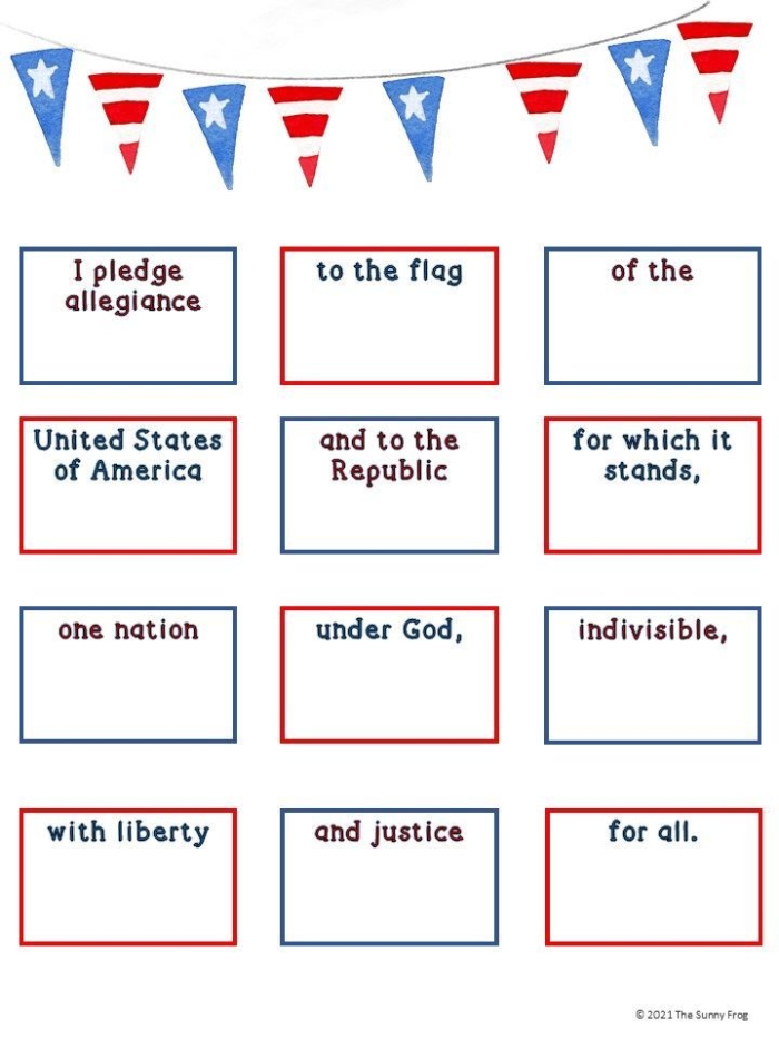 Learn the Pledge of Allegiance with this engaging worksheet for young learners Worksheet for first graders to practice the Pledge of Allegiance with fill-in-the-blank activities