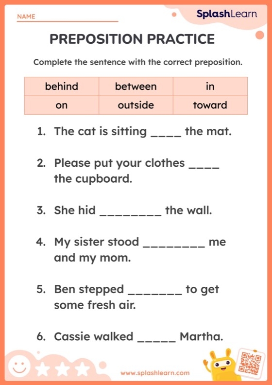 Preposition Practice Worksheet 18 Finding Pets and Learning Where They Are First grade preposition practice worksheet with pets and location words for image 18