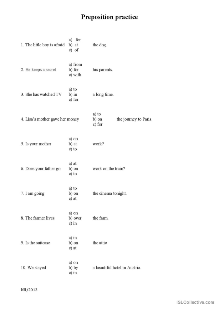 Preposition Practice Worksheet for First Grade Pets Activity 16 First grade student worksheet featuring pets to help practice common prepositions