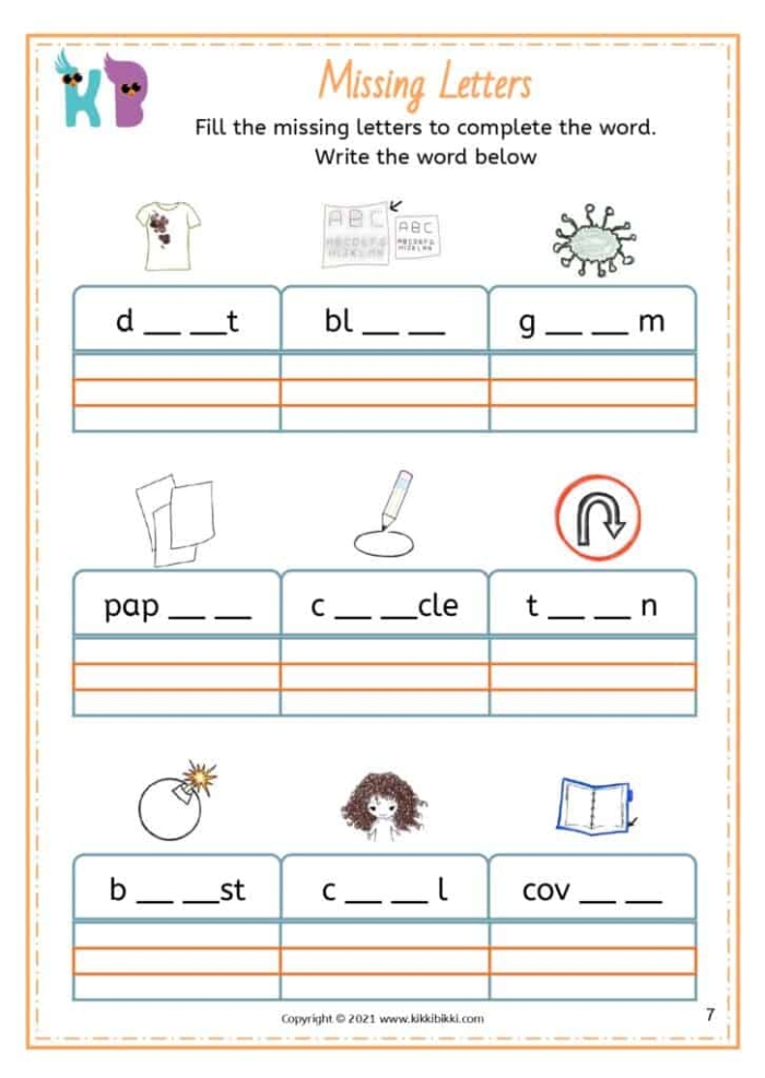 First grade phonics worksheet showing sentences with er, ir, and ur r-controlled vowel words highlighted for students to identify and practice
