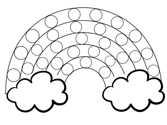 Colorful St. Patrick's Day Rainbow Dot-to-Dot worksheet for first graders