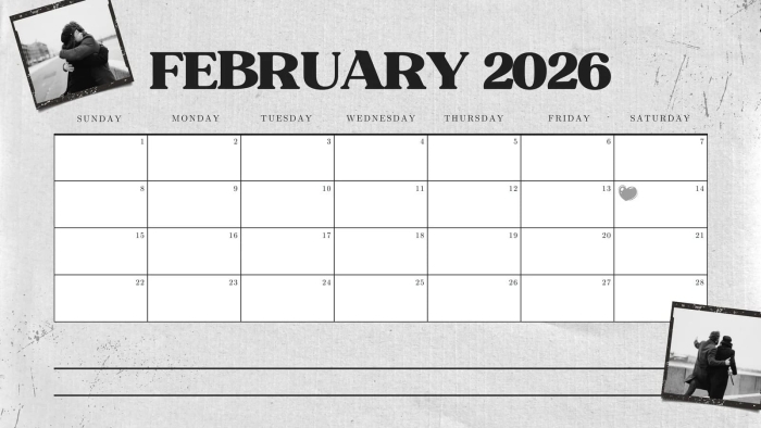 Engaging February 2026 calendar days and dates practice sheet for kids Worksheet for first graders to learn about calendar days and dates in February 2026