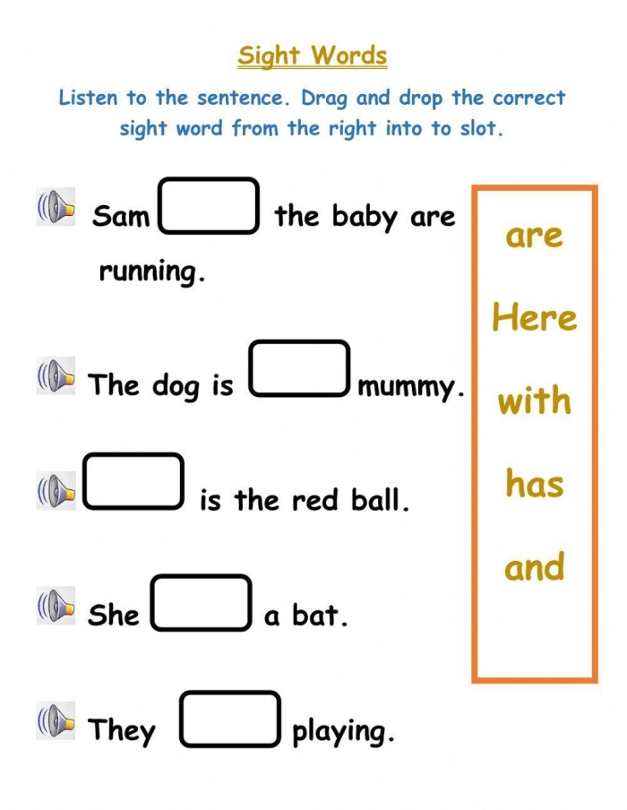Sight Words Inventory Worksheet for First Grade Reading Level 25 First grade student completing a sight words inventory worksheet for reading assessment