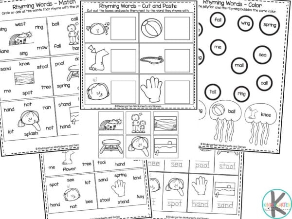 Rhyming Words Worksheet for First Grade Students Image 23 First grade rhyming words worksheet for kids featuring matching pictures and vocabulary practice
