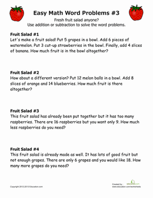 Easy Word Problems Worksheet 10 Addition and Subtraction Pizza Math for First Grade First grade student solving Earth and Space Science pizza math problems on an easy word problems worksheet