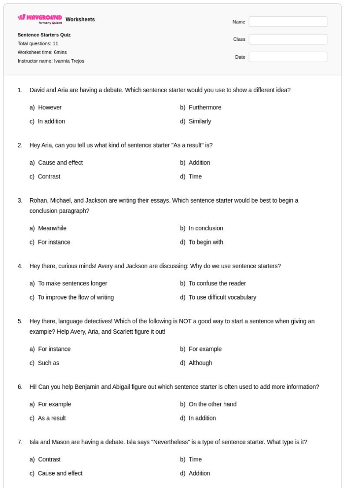 Printable sentence starters worksheet for first grade literacy practice 16 First grade writing worksheet with simple sentence starters for beginning readers image 16