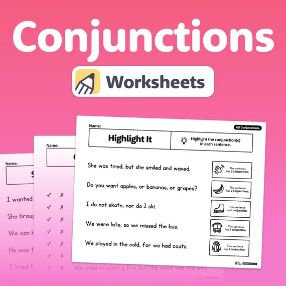 First grade student practicing subject and predicate identification on a life science themed grammar worksheet