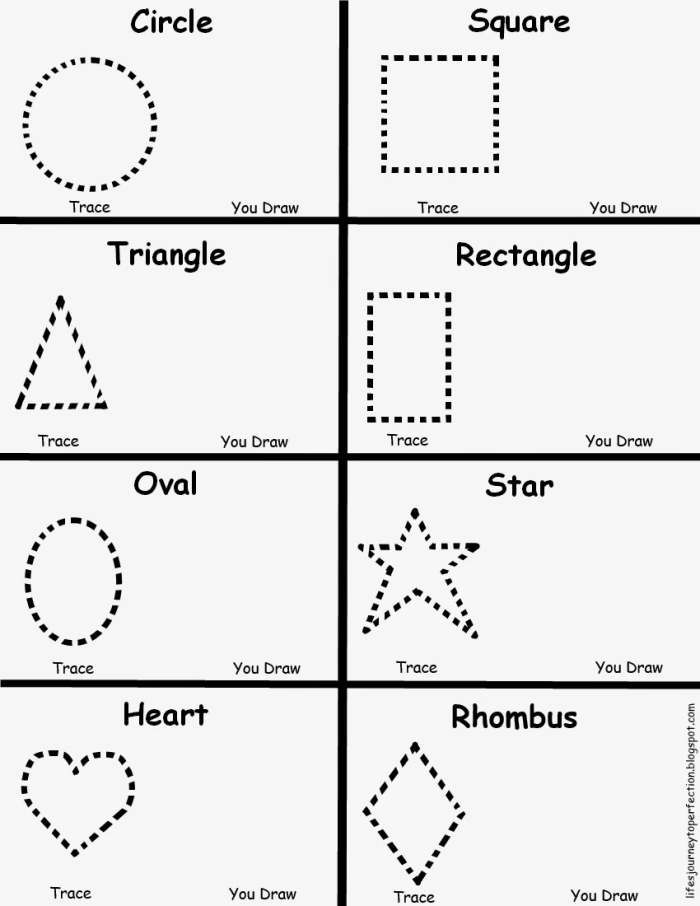 First grade geometry worksheet featuring shapes used to draw common objects