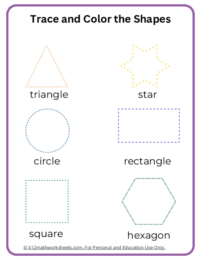 First grade identify shapes worksheet with fill-in-the-bubble quiz for standardized test preparation