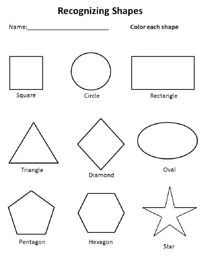 First grade worksheet featuring common shapes used to create pictures of real objects