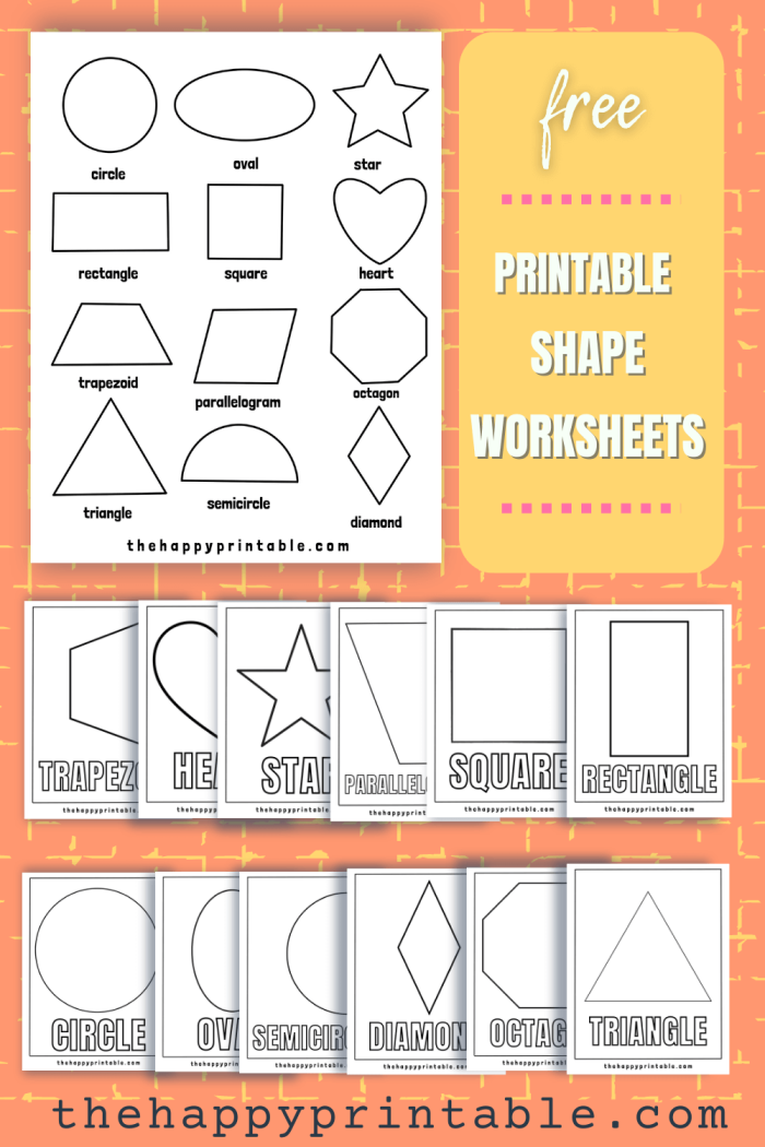 Worksheet featuring various shapes for kids to create recognizable pictures