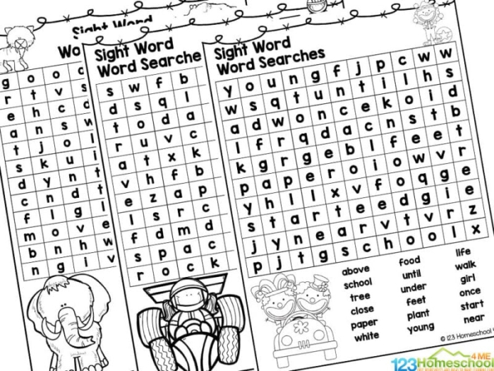 Engaging first-grade sight word search activity for early readers Worksheet featuring a sight word search focusing on words starting with the letter A