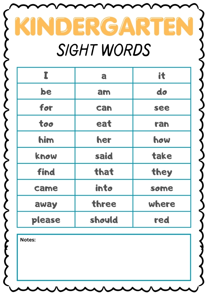 First grade student completing a year end sight words check-in assessment worksheet