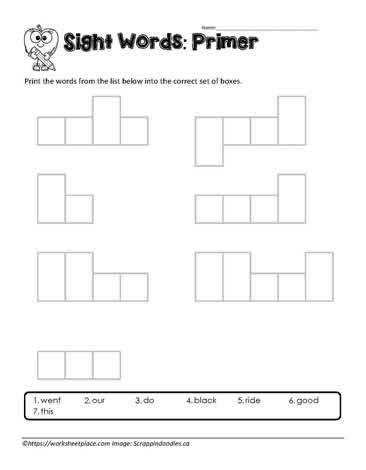 Missing Sight Words Exercise 4 for Early Readers Learning Fractions Concepts First grade missing sight words worksheet activity with simple sentences and word choices for students to practice reading comprehension