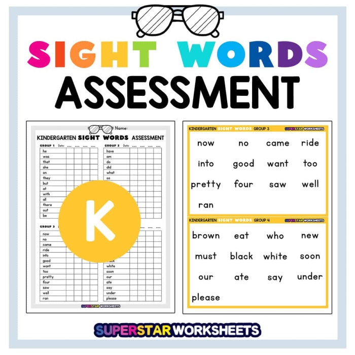 Sight Words Inventory for First Graders - Image 25 First grade sight words assessment worksheet for evaluating reading skills