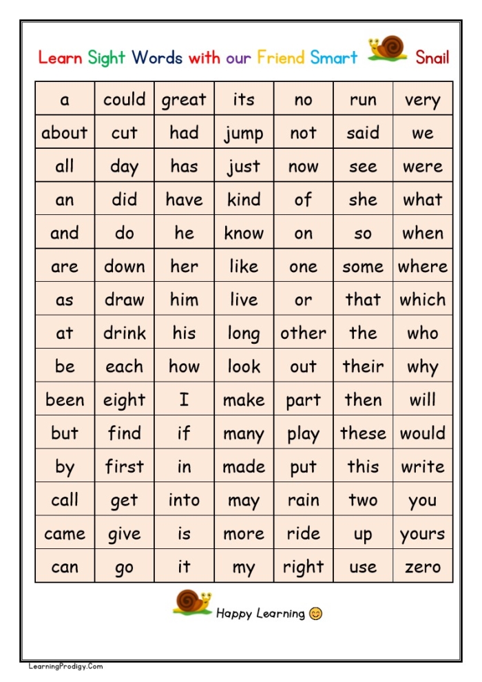 First grade student completing a year end sight word reading inventory worksheet