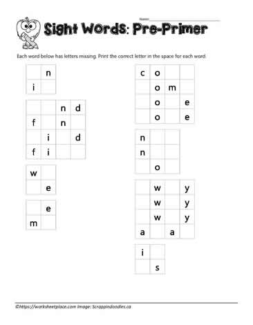 Missing Sight Words Worksheet for First Grade Fractions Number 3 First grade student completing a missing sight words worksheet about basic fractions