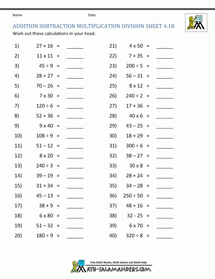 Simple Addition and Subtraction Worksheet 22 for First Grade Math Practice First grade math worksheet featuring 24 simple one-digit addition and subtraction practice problems