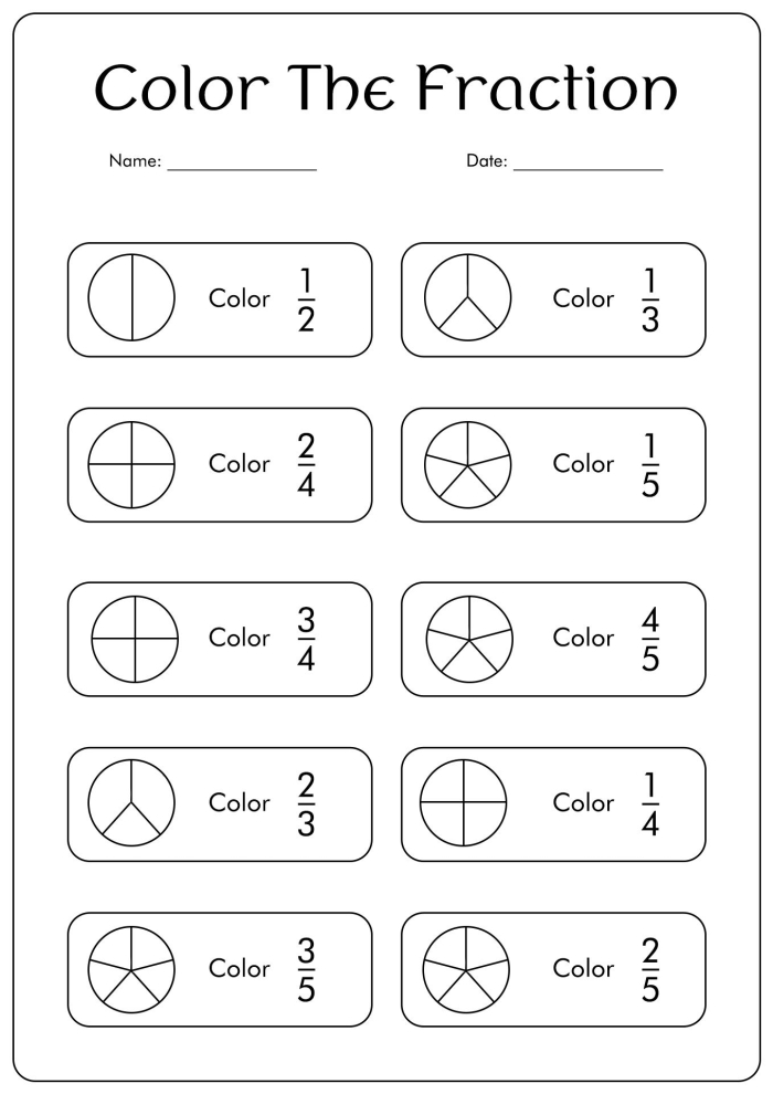 First Grade Practice Test: Simple Shapes & Fractions Worksheet Image 22 Worksheet featuring a practice test on simple shapes and fractions for first graders