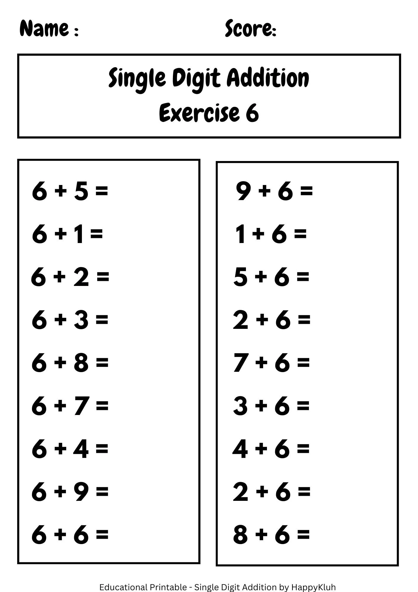 Fun single digit addition counting worksheet for early learners Worksheet for practicing single digit addition for first graders