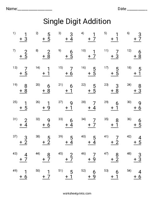 Engaging counting worksheet designed to make learning addition enjoyable for young learners Single Digit Addition worksheet for first graders to enhance their math skills
