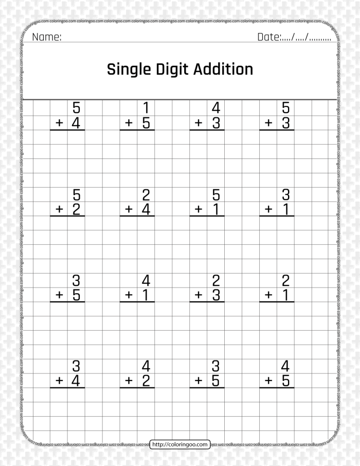 Engaging counting worksheet designed for young learners to practice addition Single Digit Addition worksheet for first graders to enhance their math skills
