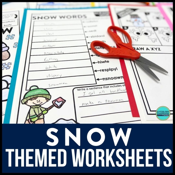 Fun Addition in the Snow worksheet for first graders focusing on decimals and basic math skills First grade addition worksheet featuring winter-themed single-digit problems with sums up to 9