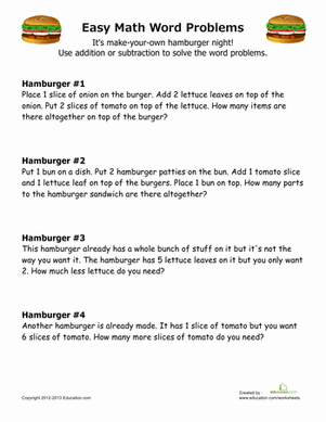 Fun and engaging math word problems worksheet for first grade students Colorful worksheet featuring easy math word problems related to soup for first graders