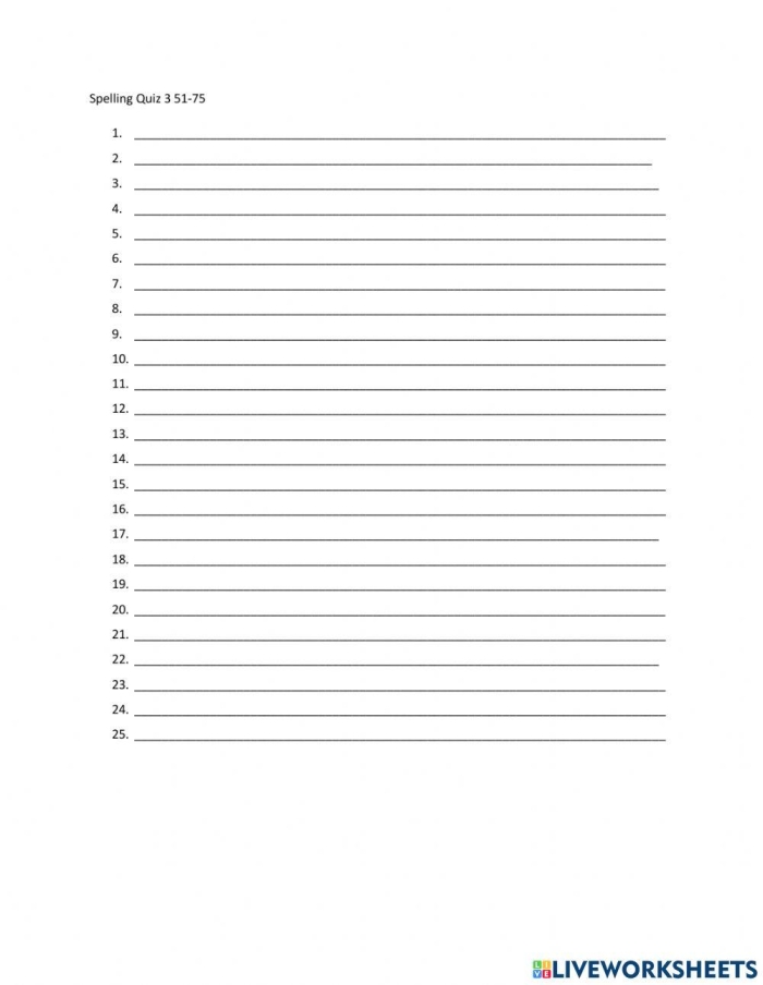 First grade spelling quiz worksheet featuring fill-in-the-blank exercises Spelling quiz worksheet for first graders focusing on geometry vocabulary