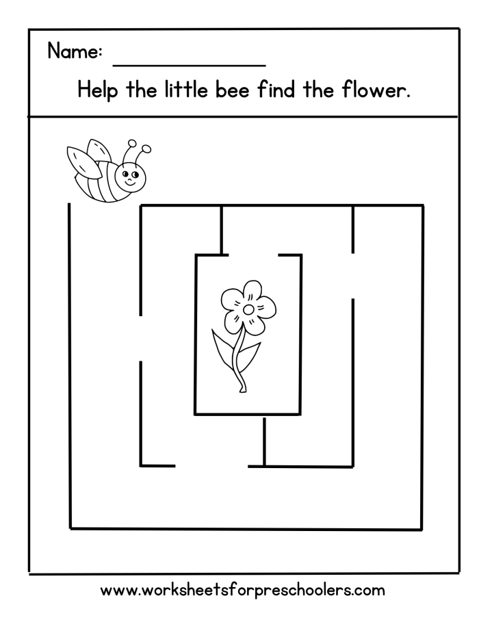 First grade Spring maze worksheet featuring Bertie the Butterfly looking for a flower
