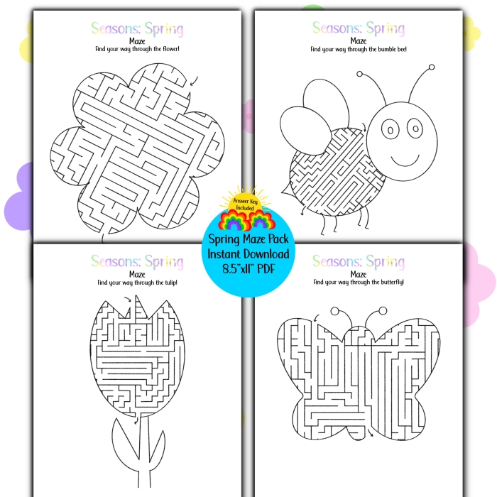 Bertie the Butterfly navigates a colorful Spring maze to reach a flower for nectar collection