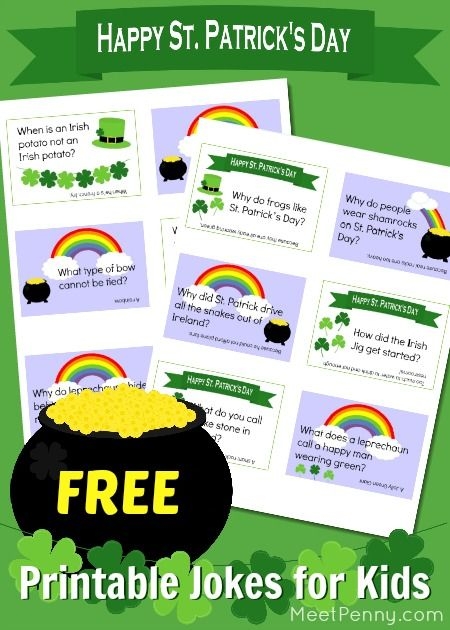 First grade students reading funny Saint Patrick Day jokes on a classroom worksheet